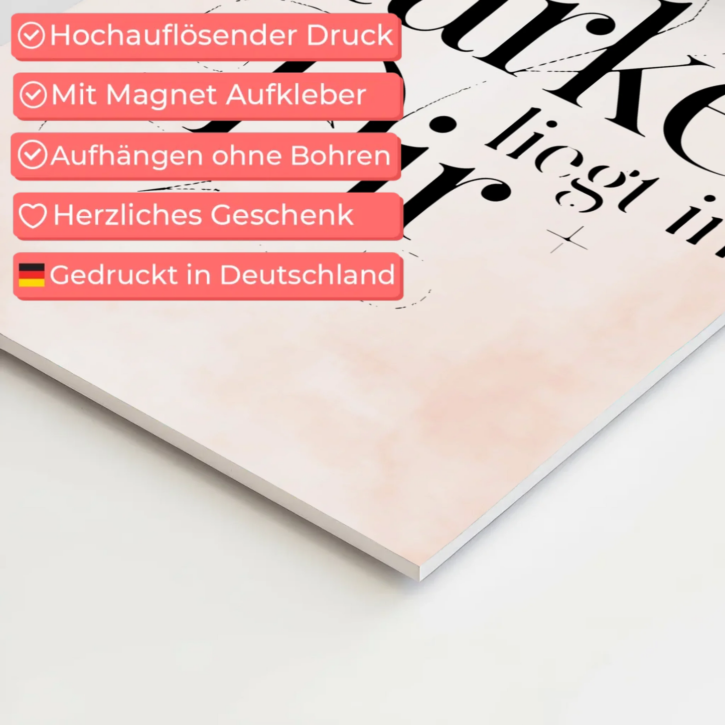 Magnet Poster Spruch Deine Stärke liegt in dir Geschenk