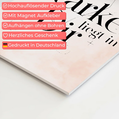 Magnet Poster Spruch Deine Stärke liegt in dir Geschenk