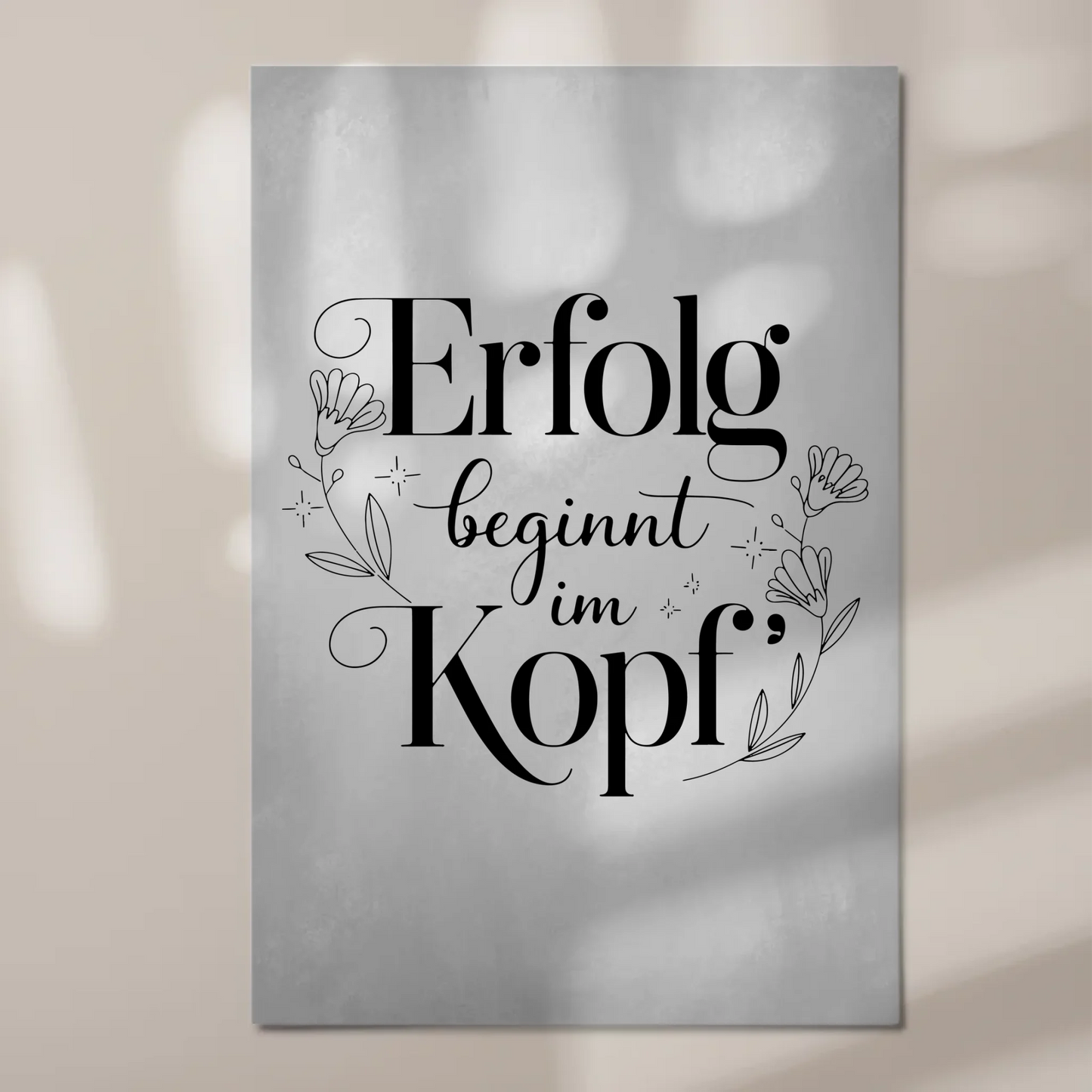 Spruch Fotoboard Magnet Wandbild Erfolg beginnt im Kopf - Magnet Poster