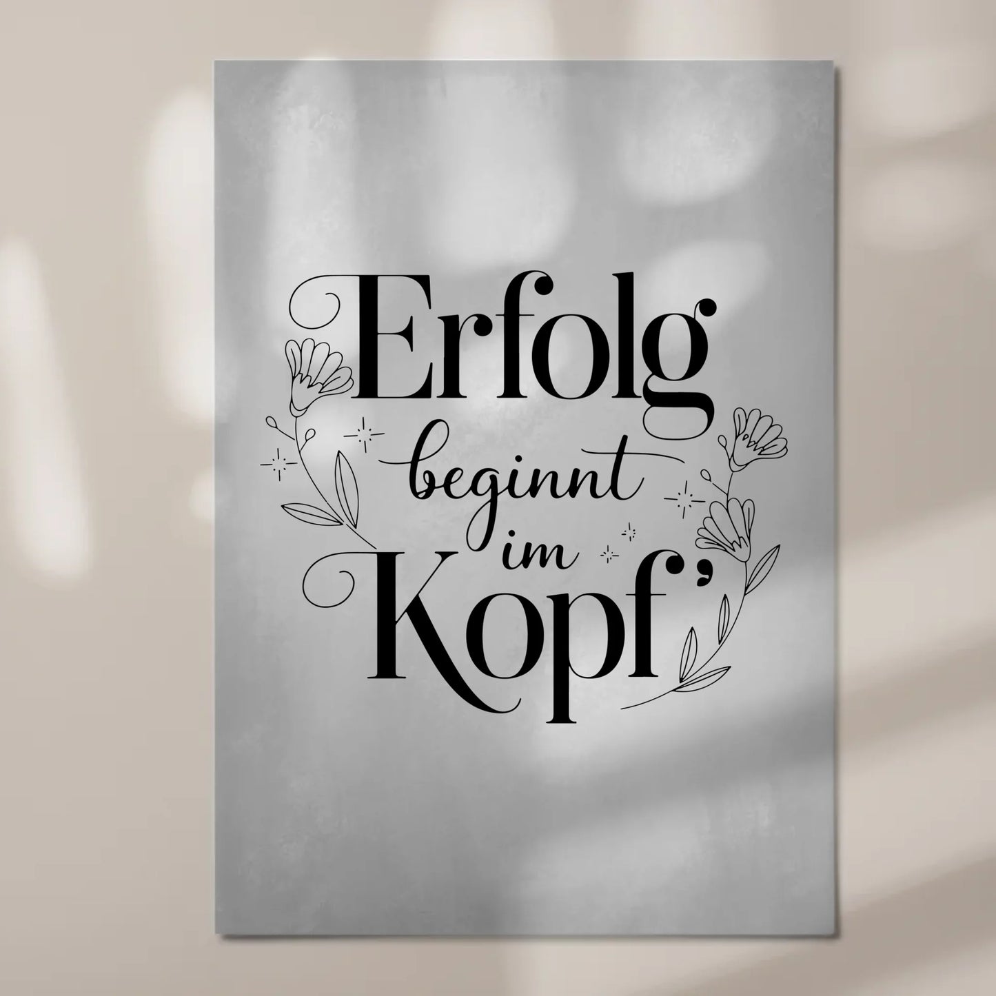 Spruch Fotoboard Magnet Wandbild Erfolg beginnt im Kopf - Magnet Poster