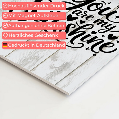 Sprüche Poster Magentisch You Are My Sunshine Geschenk