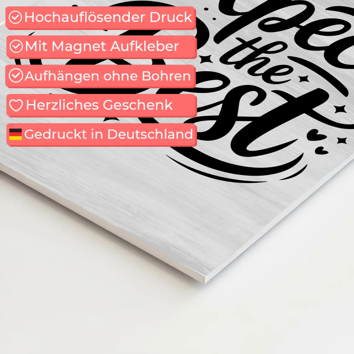 Magnet Poster mit Spruch Expect the Best Geschenkidee