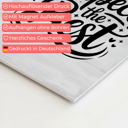 Magnet Poster mit Spruch Expect the Best Geschenkidee