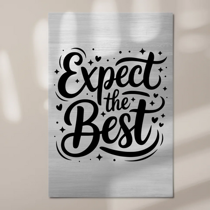 Magnet Poster mit Spruch Expect the Best Geschenkidee