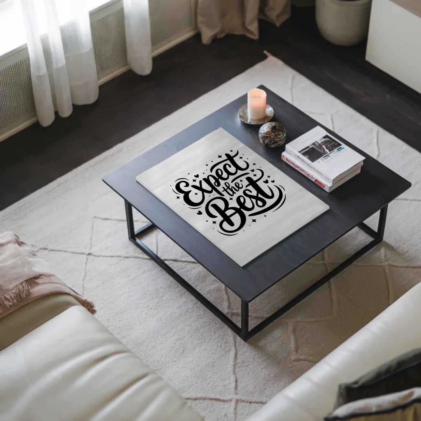 Magnet Poster mit Spruch Expect the Best Geschenkidee