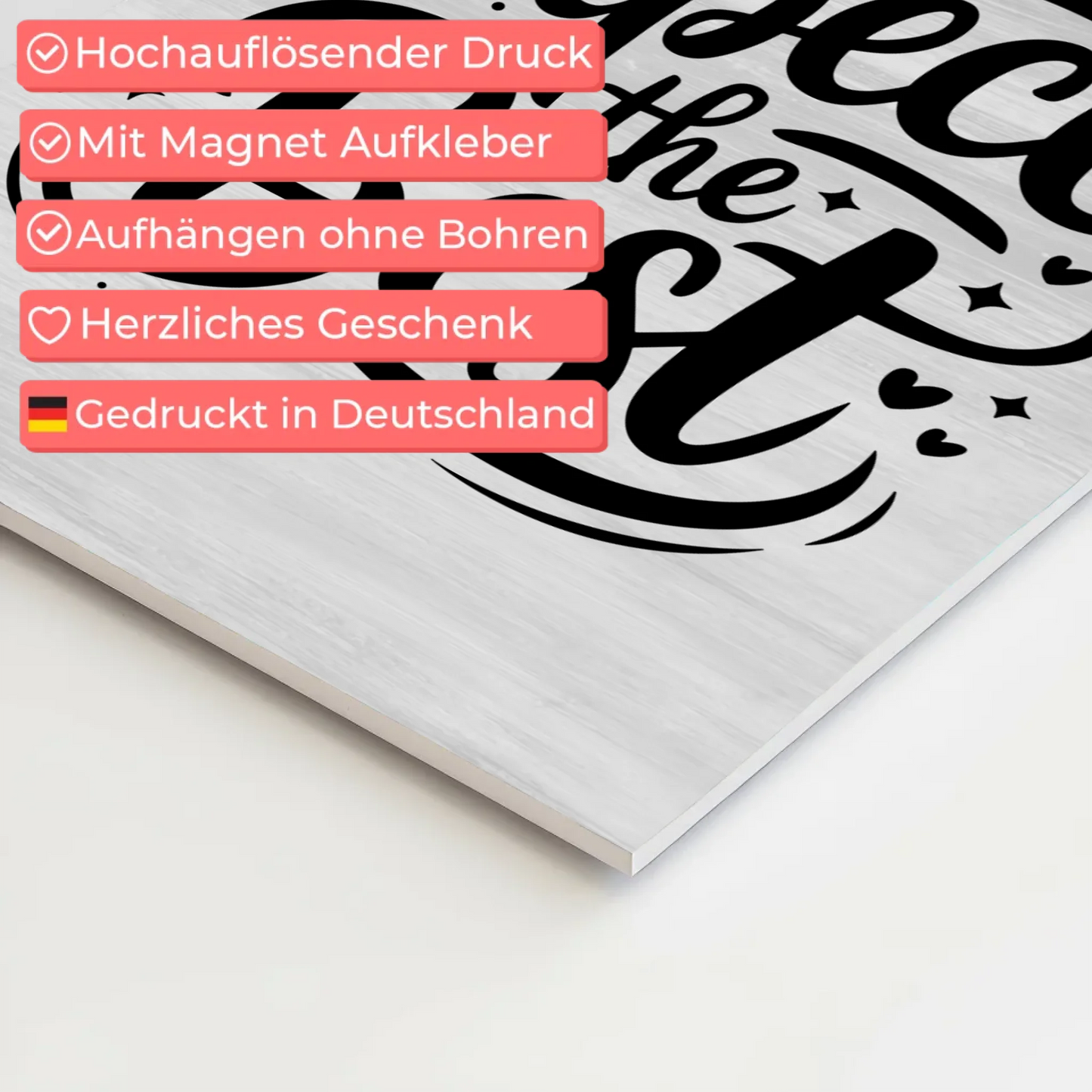 Magnet Poster mit Spruch Expect the Best Geschenkidee