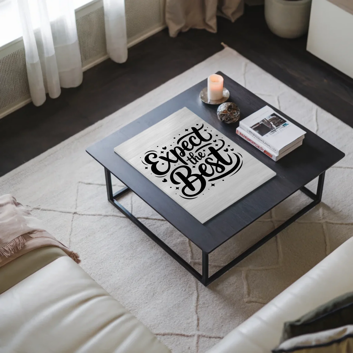 Magnet Poster mit Spruch Expect the Best Geschenkidee