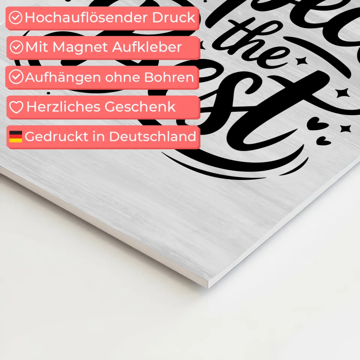 Magnet Poster mit Spruch Expect the Best Geschenkidee