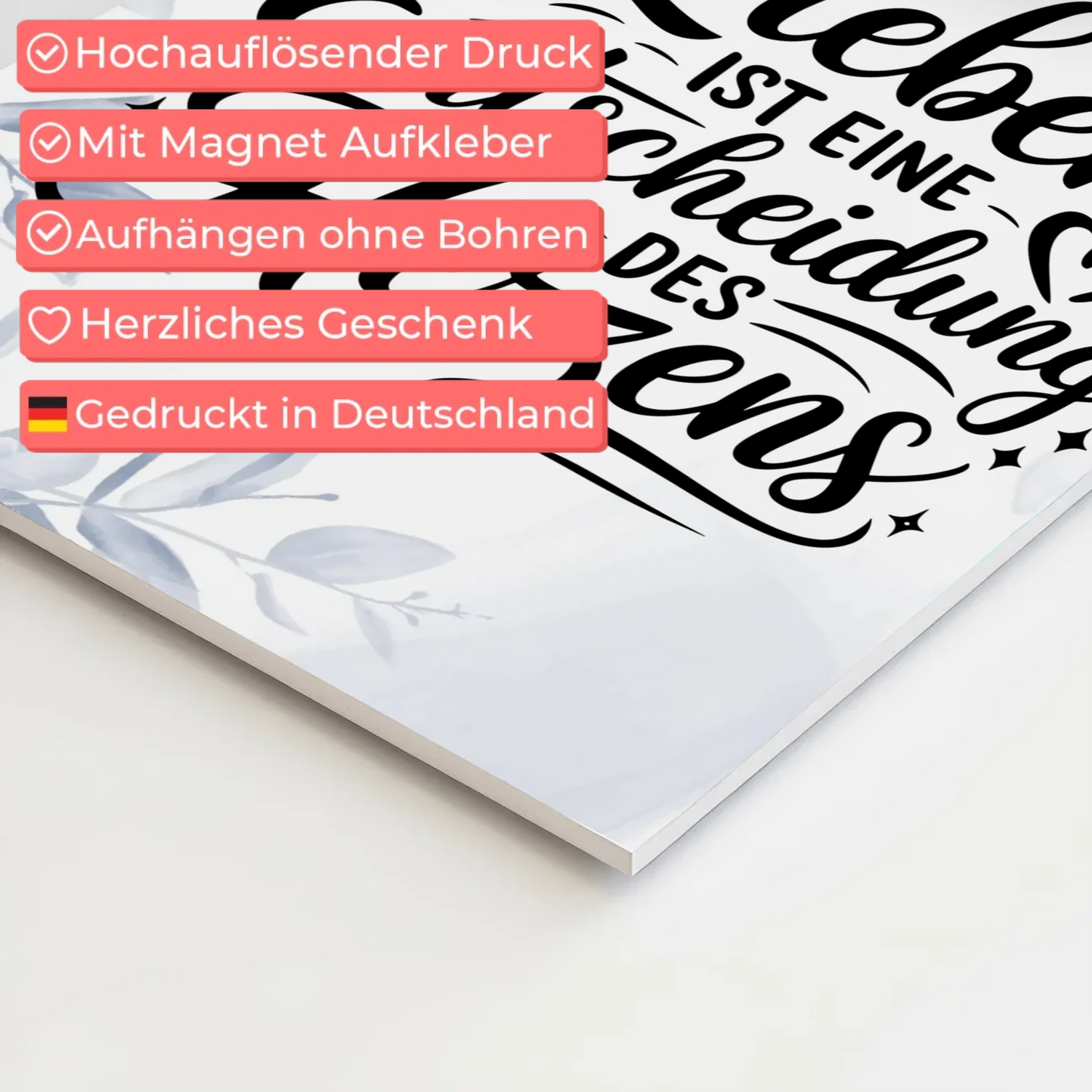 Magnet Poster Spruch - Entscheidung des Herzens Geschenk