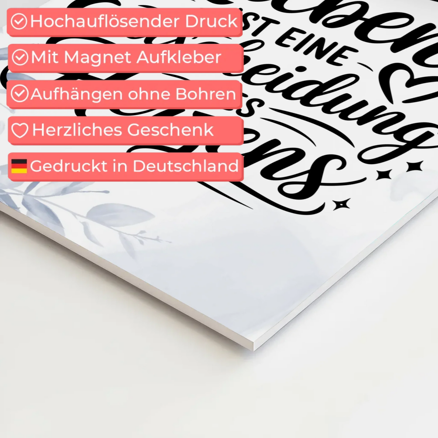 Magnet Poster Spruch - Entscheidung des Herzens Geschenk