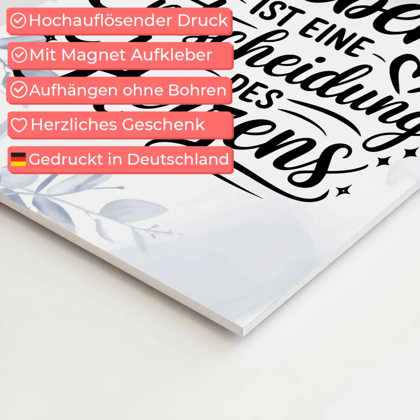 Magnet Poster Spruch - Entscheidung des Herzens Geschenk