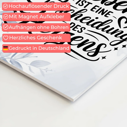 Magnet Poster Spruch - Entscheidung des Herzens Geschenk