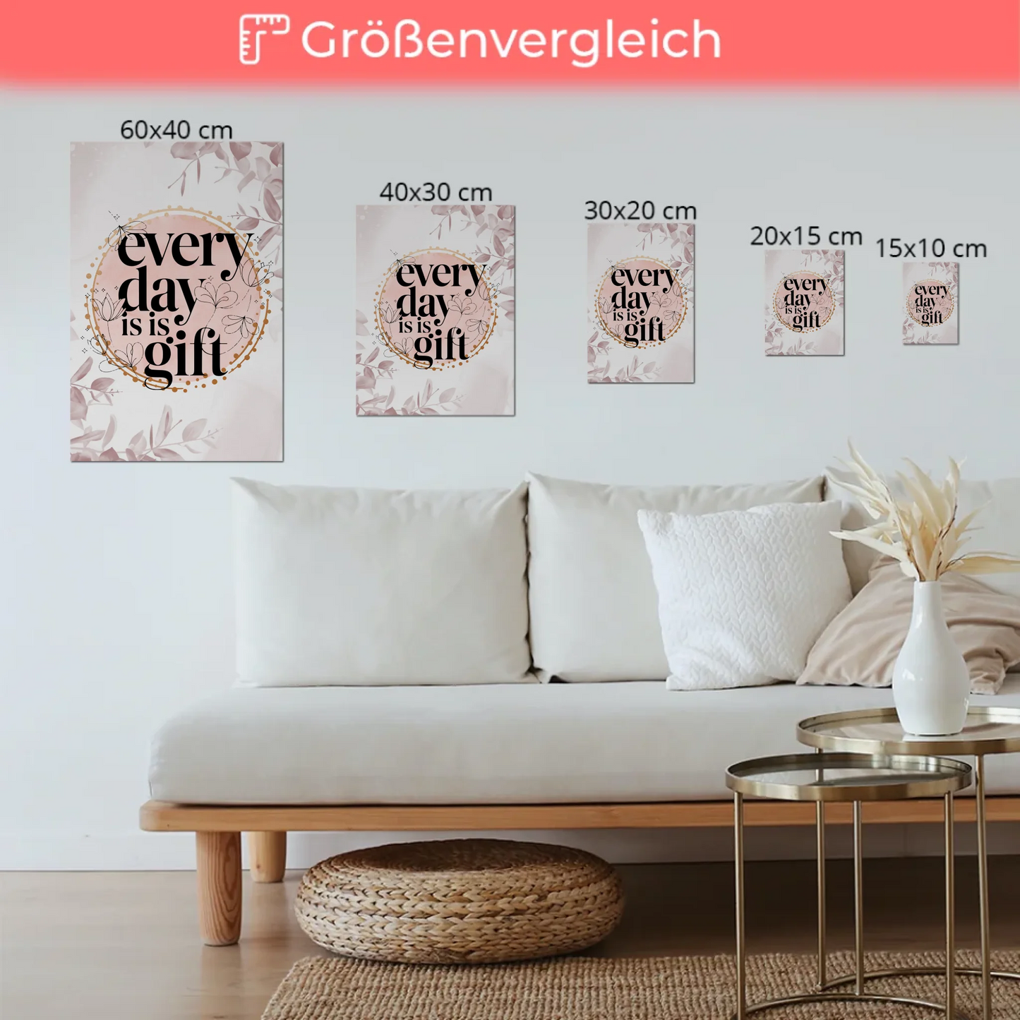 Spruch Fotoboard Magnet Wandbild Every Day is a Gift