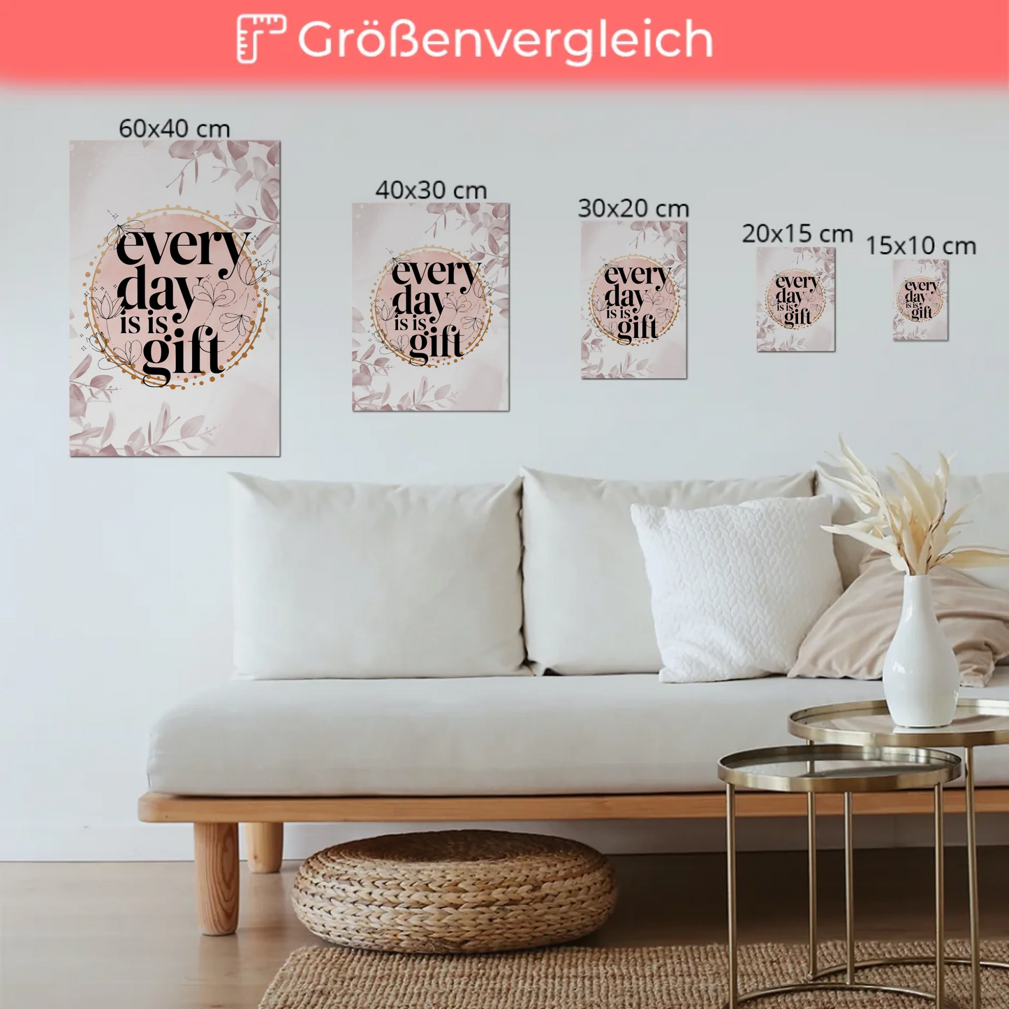 Spruch Fotoboard Magnet Wandbild Every Day is a Gift