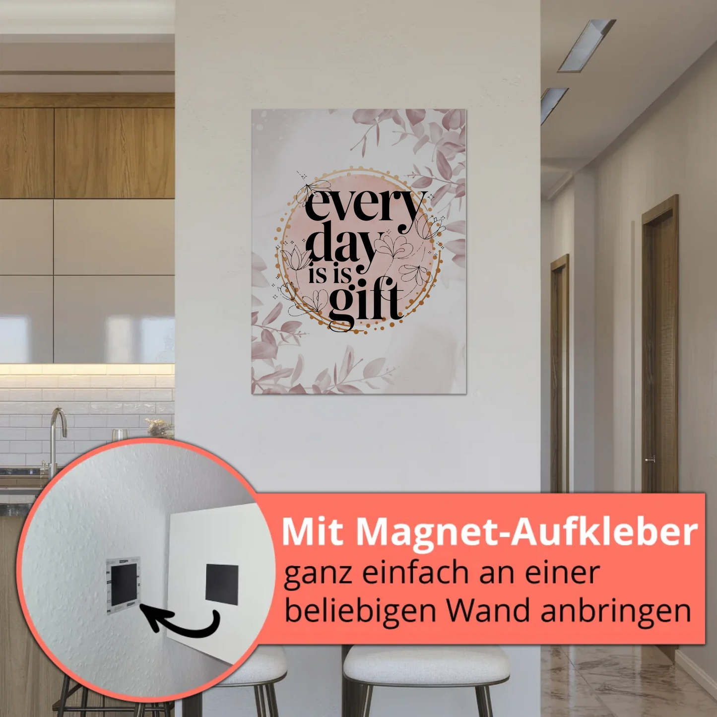 Spruch Fotoboard Magnet Wandbild Every Day is a Gift