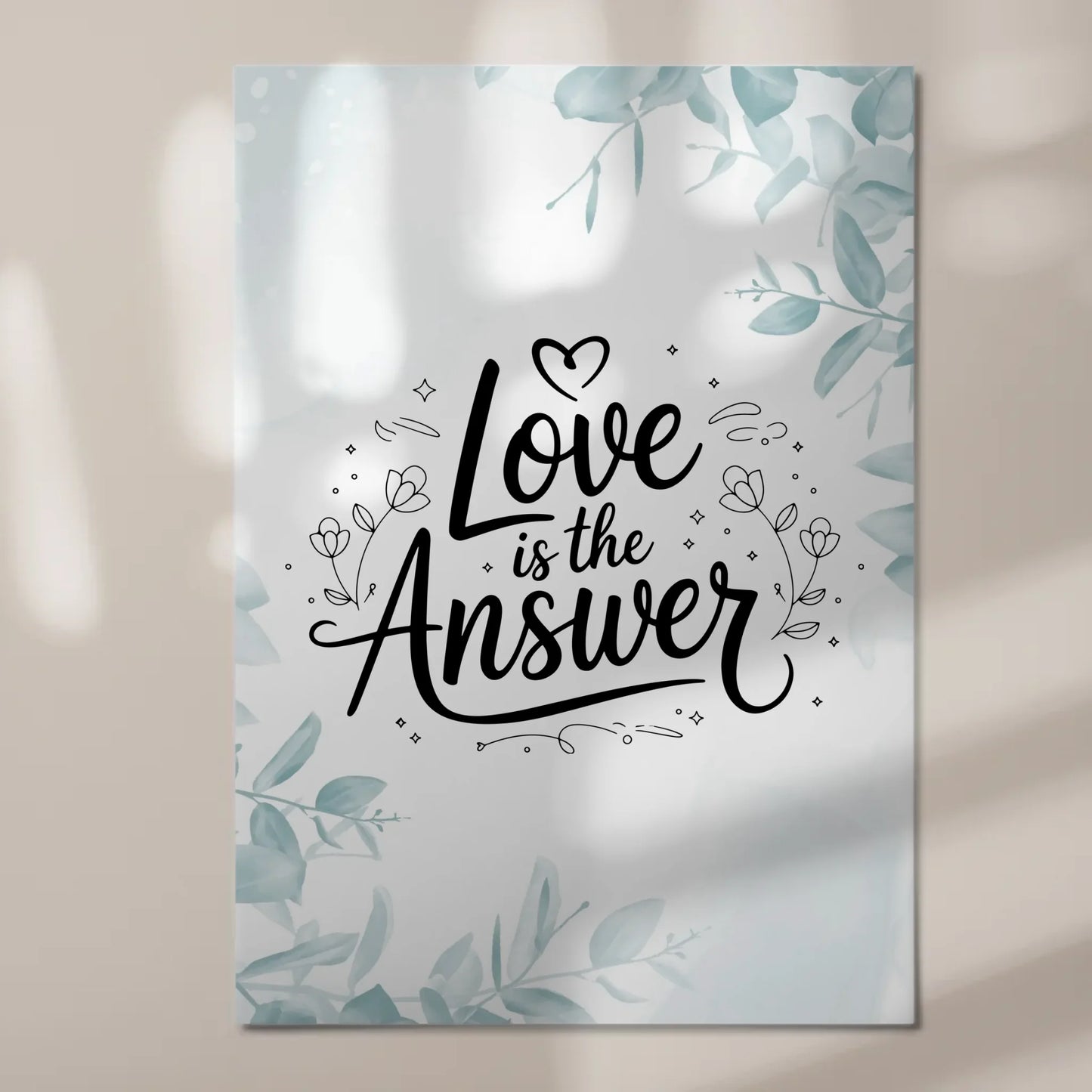 Sprüche Poster Magentisch Love is the Answer Geschenk
