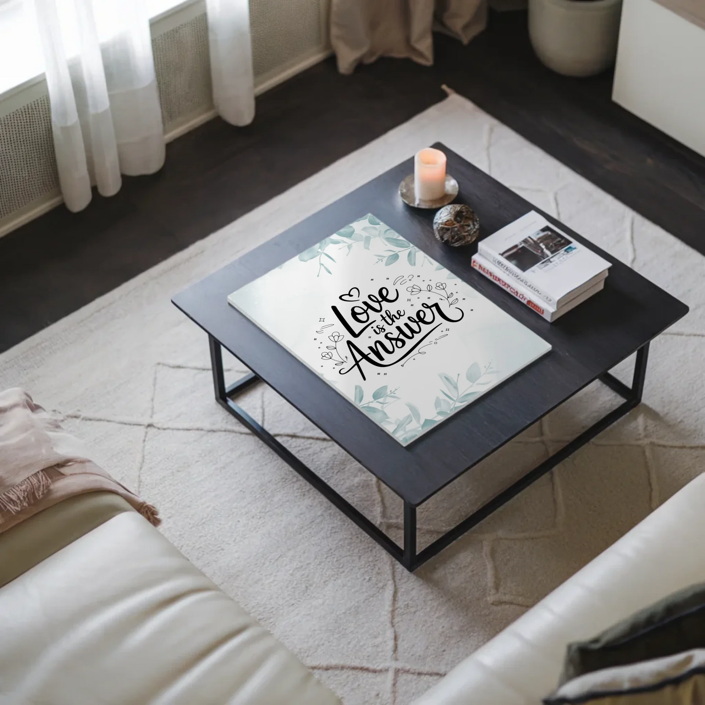 Sprüche Poster Magentisch Love is the Answer Geschenk