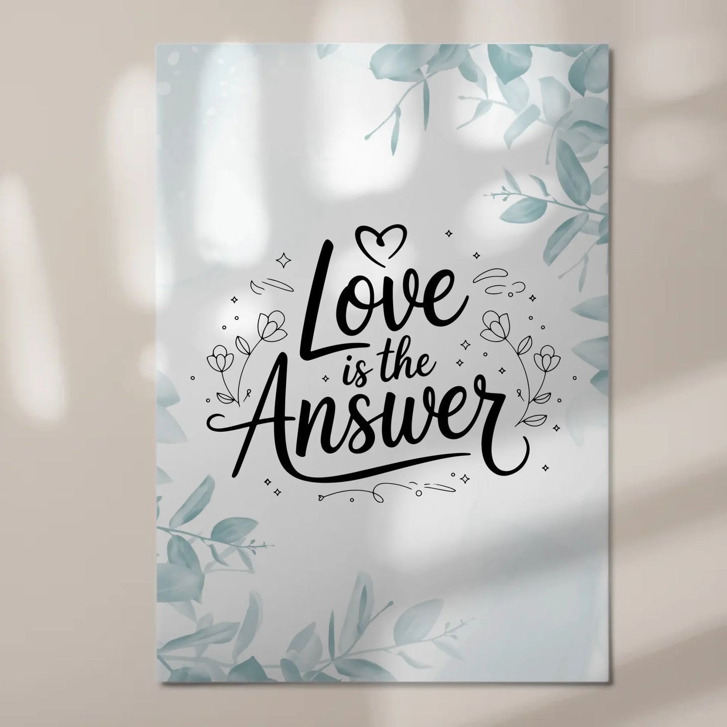 Sprüche Poster Magentisch Love is the Answer Geschenk