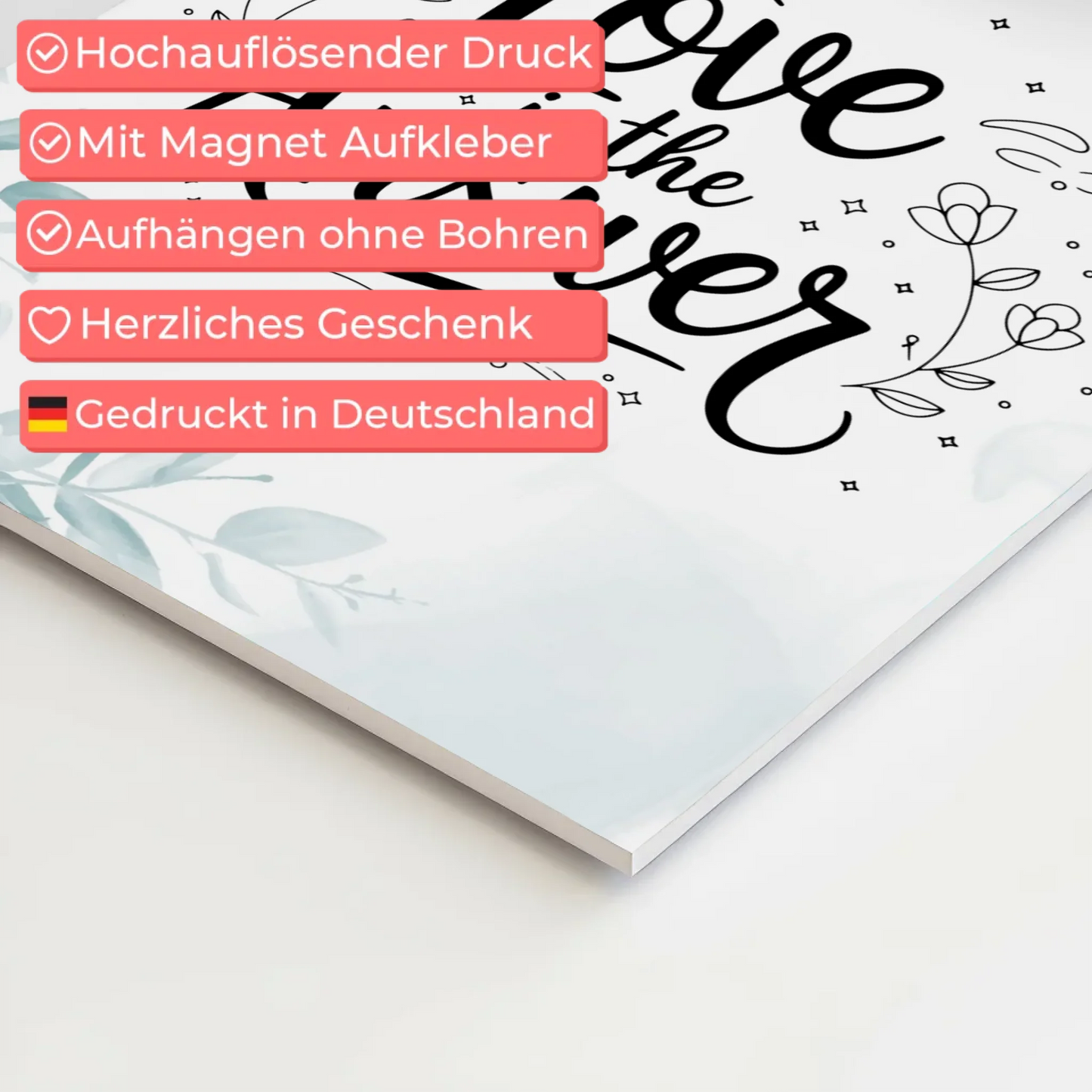 Sprüche Poster Magentisch Love is the Answer Geschenk