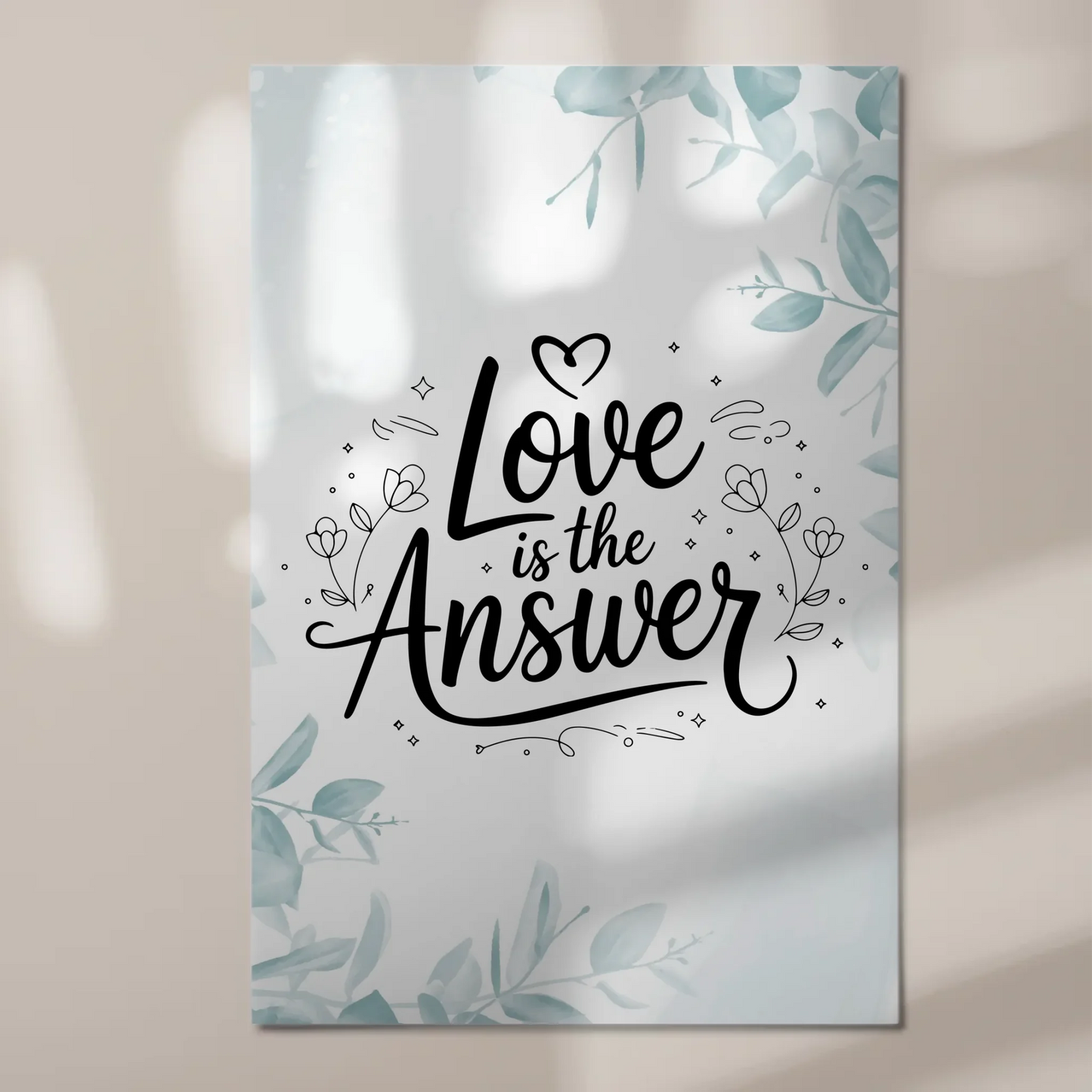 Sprüche Poster Magentisch Love is the Answer Geschenk