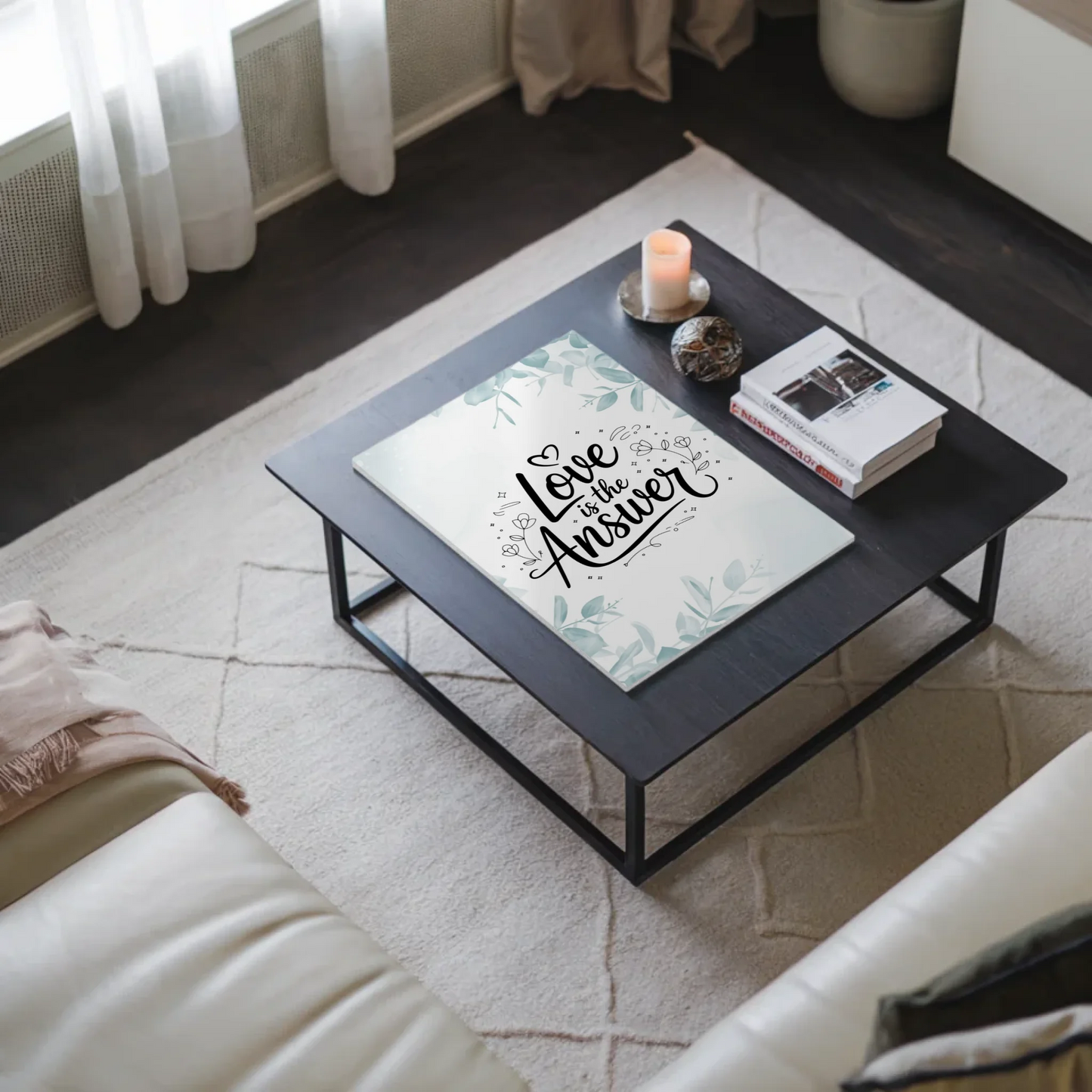 Sprüche Poster Magentisch Love is the Answer Geschenk