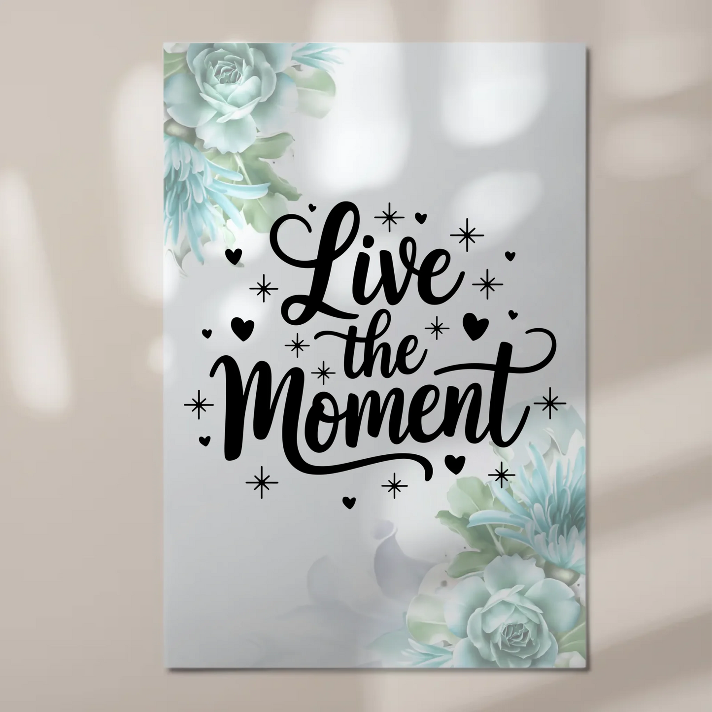 Magnet Poster mit Spruch Live the Moment personalisiert