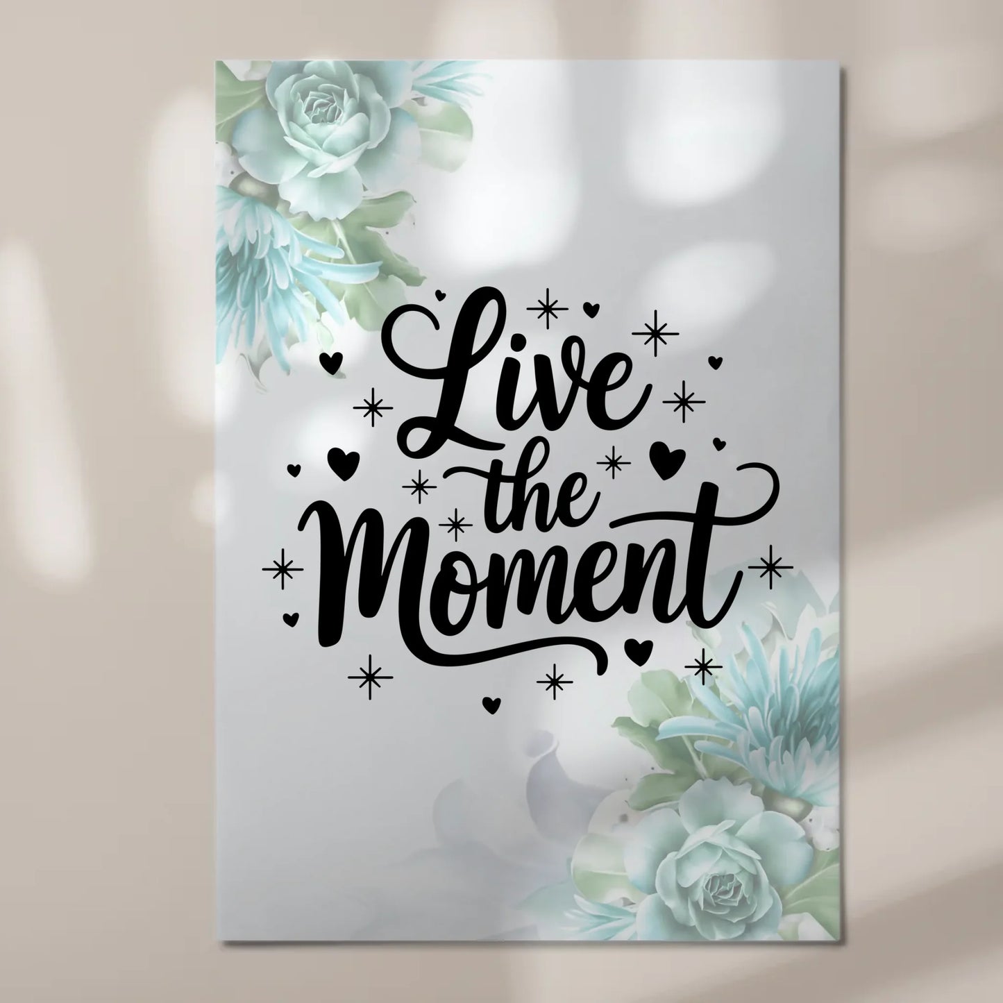 Magnet Poster mit Spruch Live the Moment personalisiert