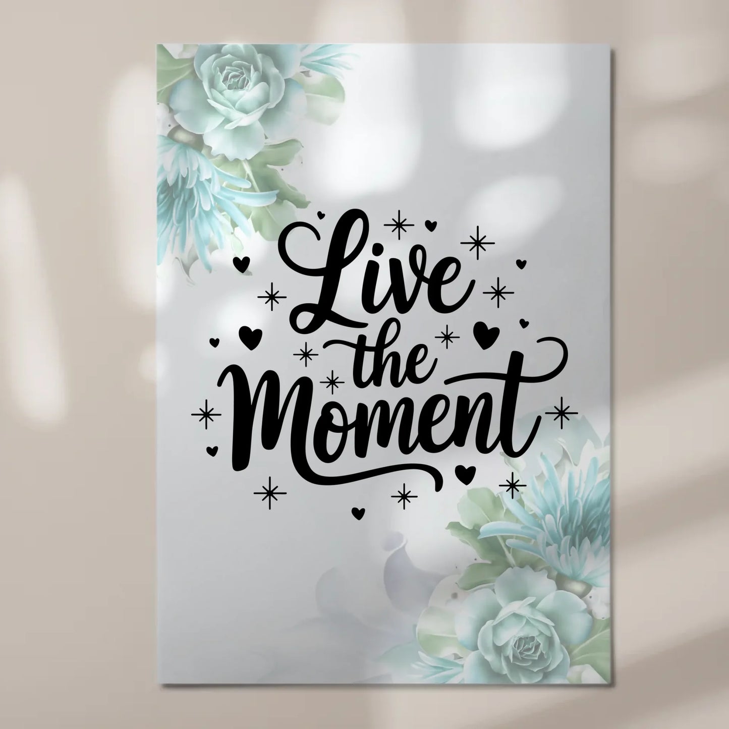 Magnet Poster mit Spruch Live the Moment personalisiert