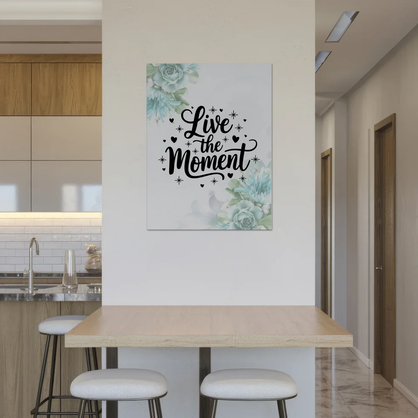 Magnet Poster mit Spruch Live the Moment personalisiert