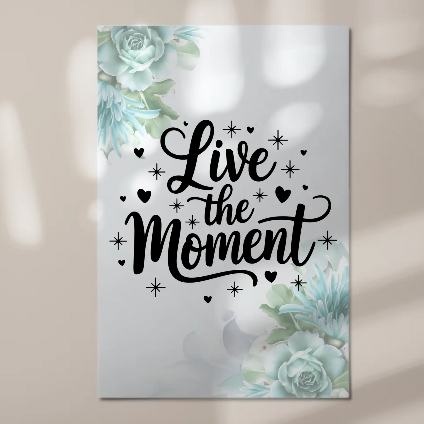 Magnet Poster mit Spruch Live the Moment personalisiert