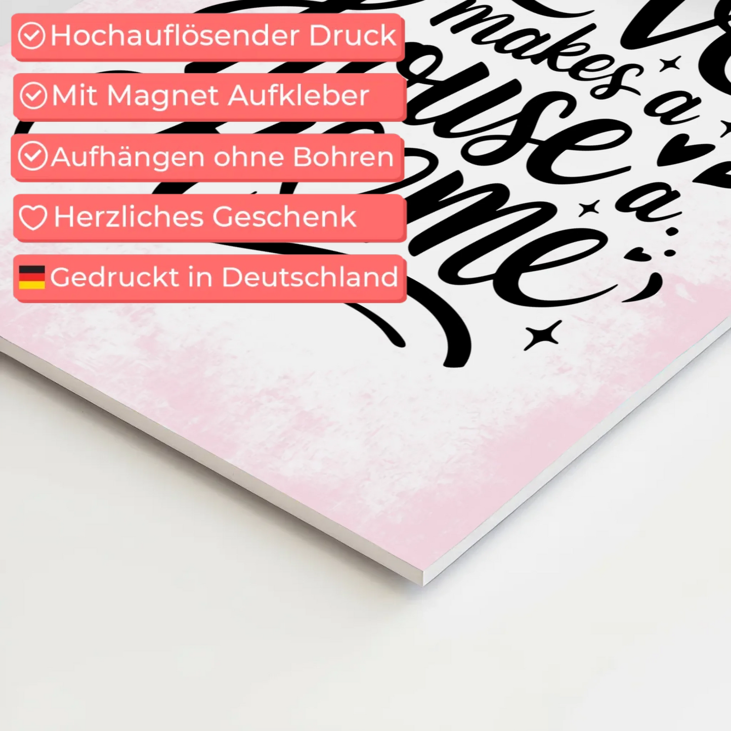 Magnet Poster Spruch Love Makes a House a Home