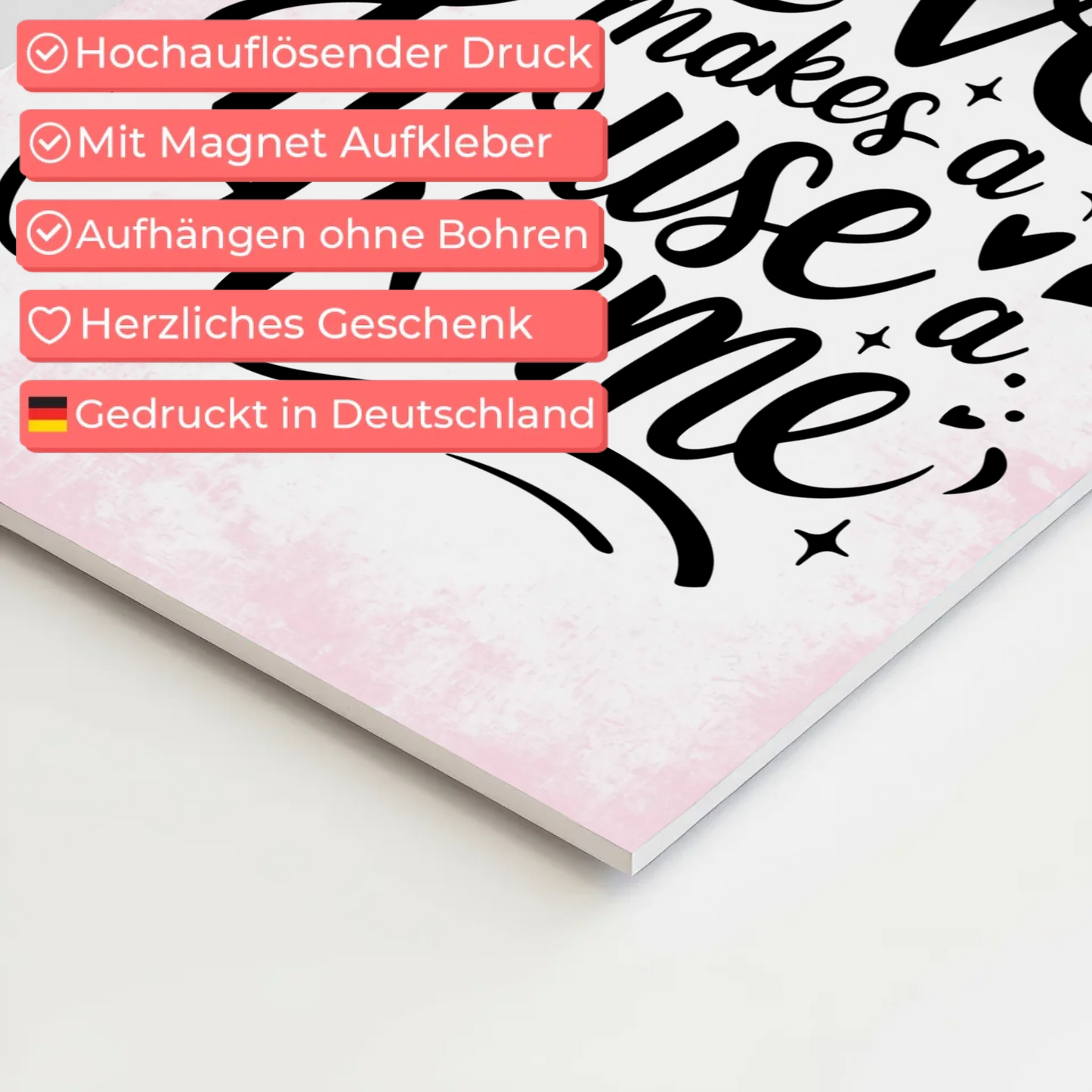 Magnet Poster Spruch Love Makes a House a Home