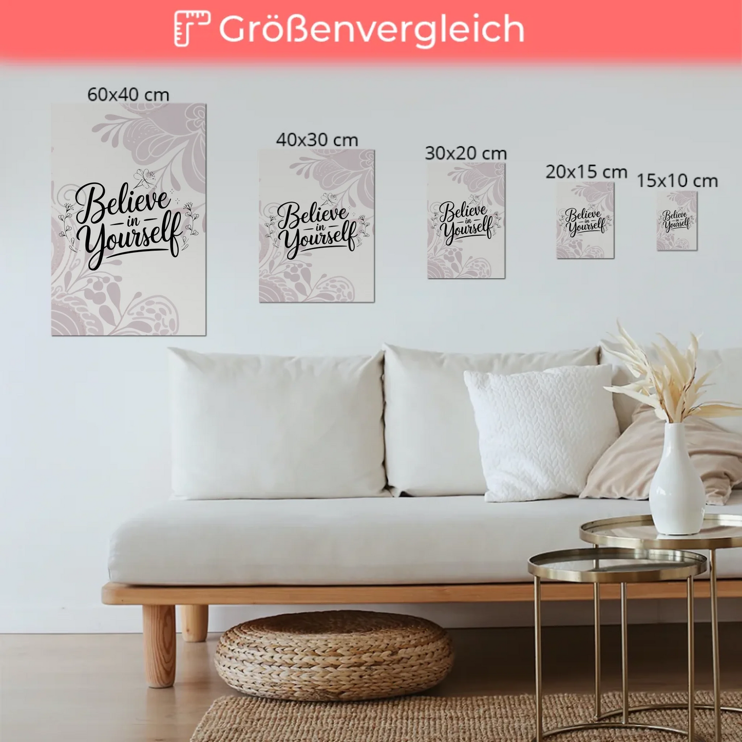 Sprüche Poster Magentisch - Believe in Yourself Design