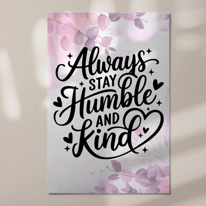 Magnet Poster mit Spruch Always Stay Humble and Kind