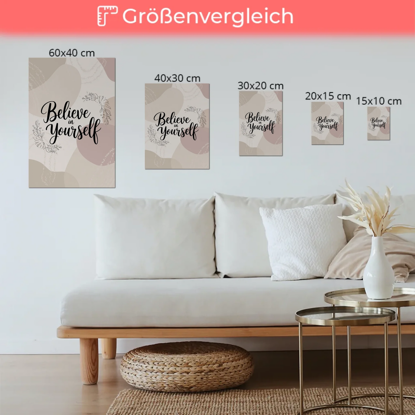 Magnet Poster mit Spruch Believe in Yourself Geschenk