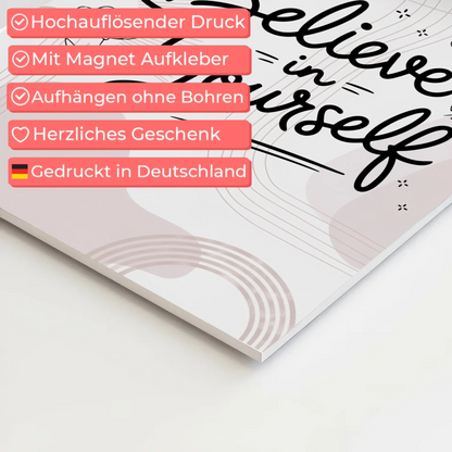 Magnet Poster Spruch Believe in Yourself personalisiert