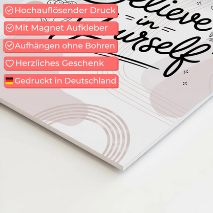 Magnet Poster Spruch Believe in Yourself personalisiert