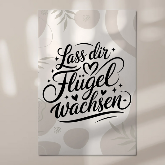 Spruch Fotoboard Magnet Wandbild Lass dir Flügel wachsen Wandbild