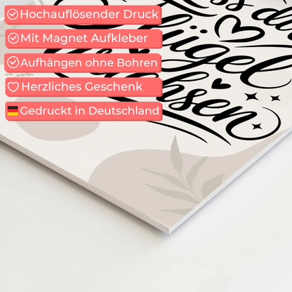 Spruch Fotoboard Magnet Wandbild Lass dir Flügel wachsen Wandbild