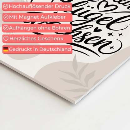 Spruch Fotoboard Magnet Wandbild Lass dir Flügel wachsen Wandbild