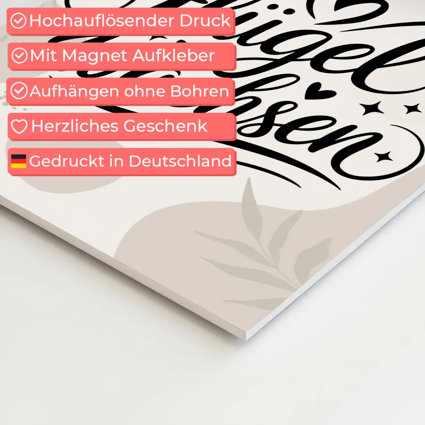 Spruch Fotoboard Magnet Wandbild Lass dir Flügel wachsen Wandbild