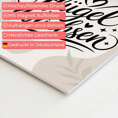 Spruch Fotoboard Magnet Wandbild Lass dir Flügel wachsen Wandbild