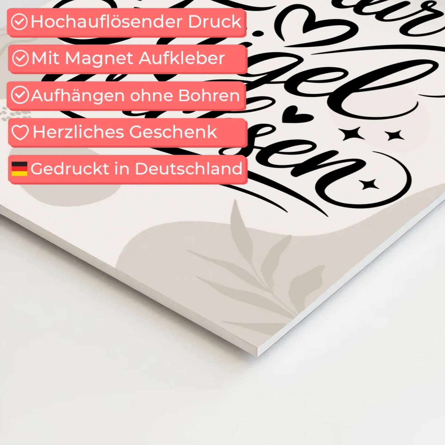 Spruch Fotoboard Magnet Wandbild Lass dir Flügel wachsen Wandbild