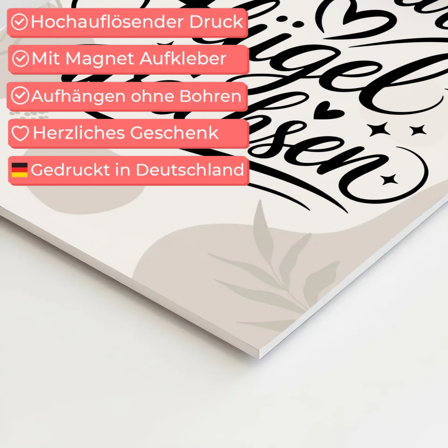 Spruch Fotoboard Magnet Wandbild Lass dir Flügel wachsen Wandbild