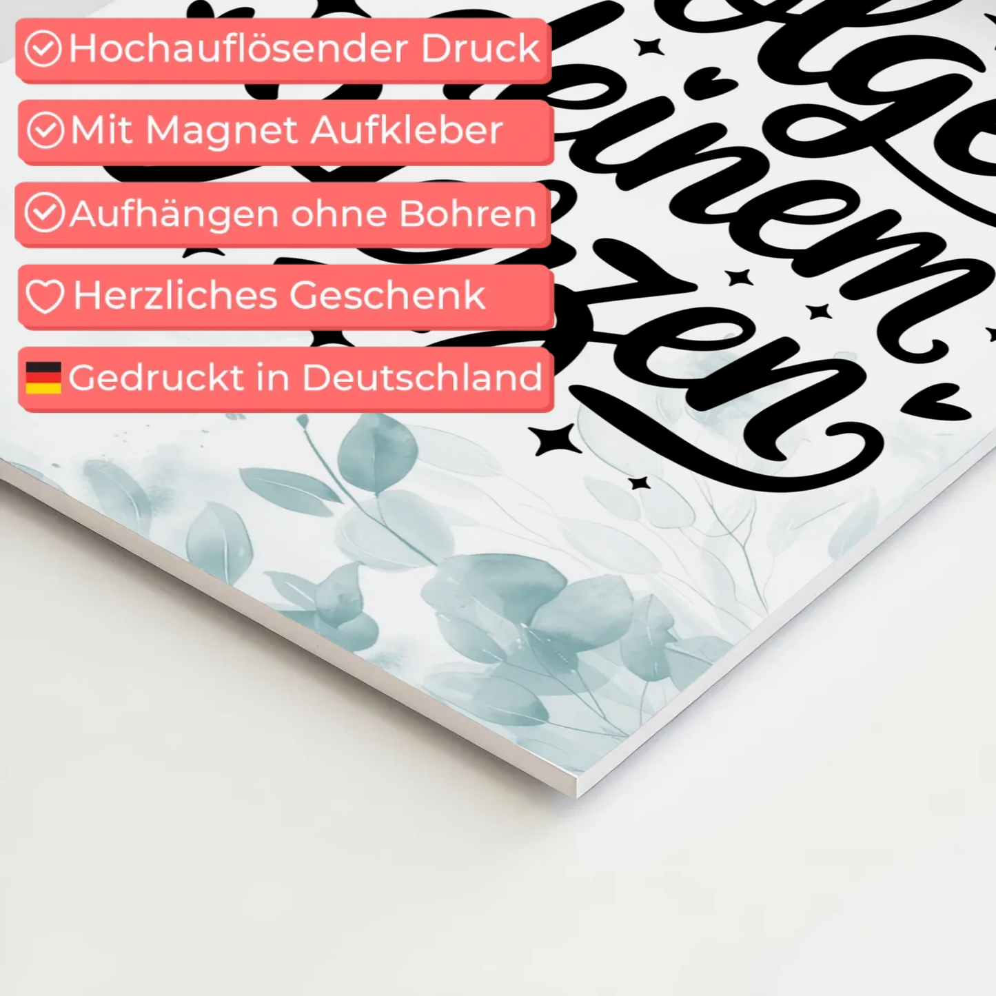 Sprüche Poster Magentisch Folge deinem Herzen Geschenk