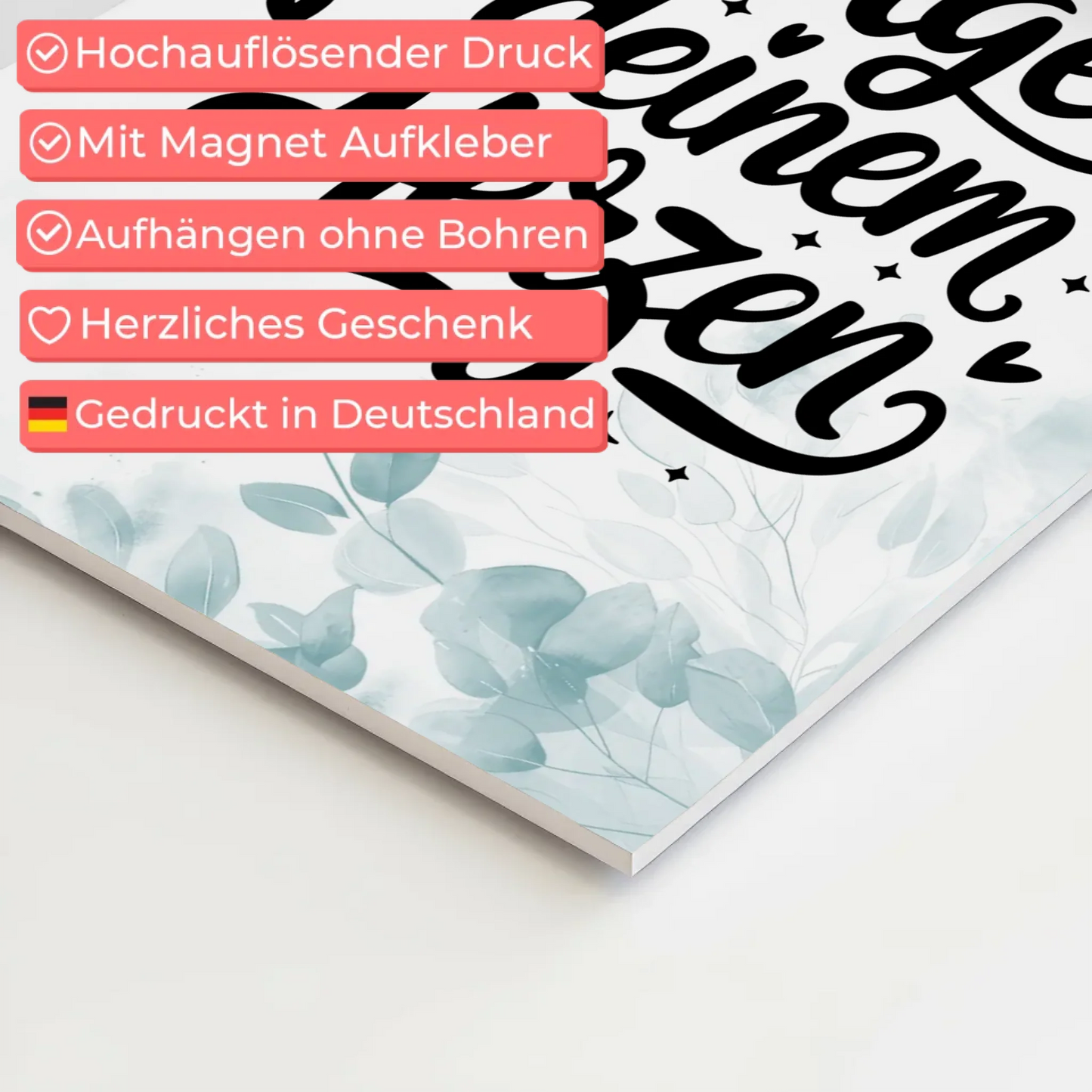 Sprüche Poster Magentisch Folge deinem Herzen Geschenk