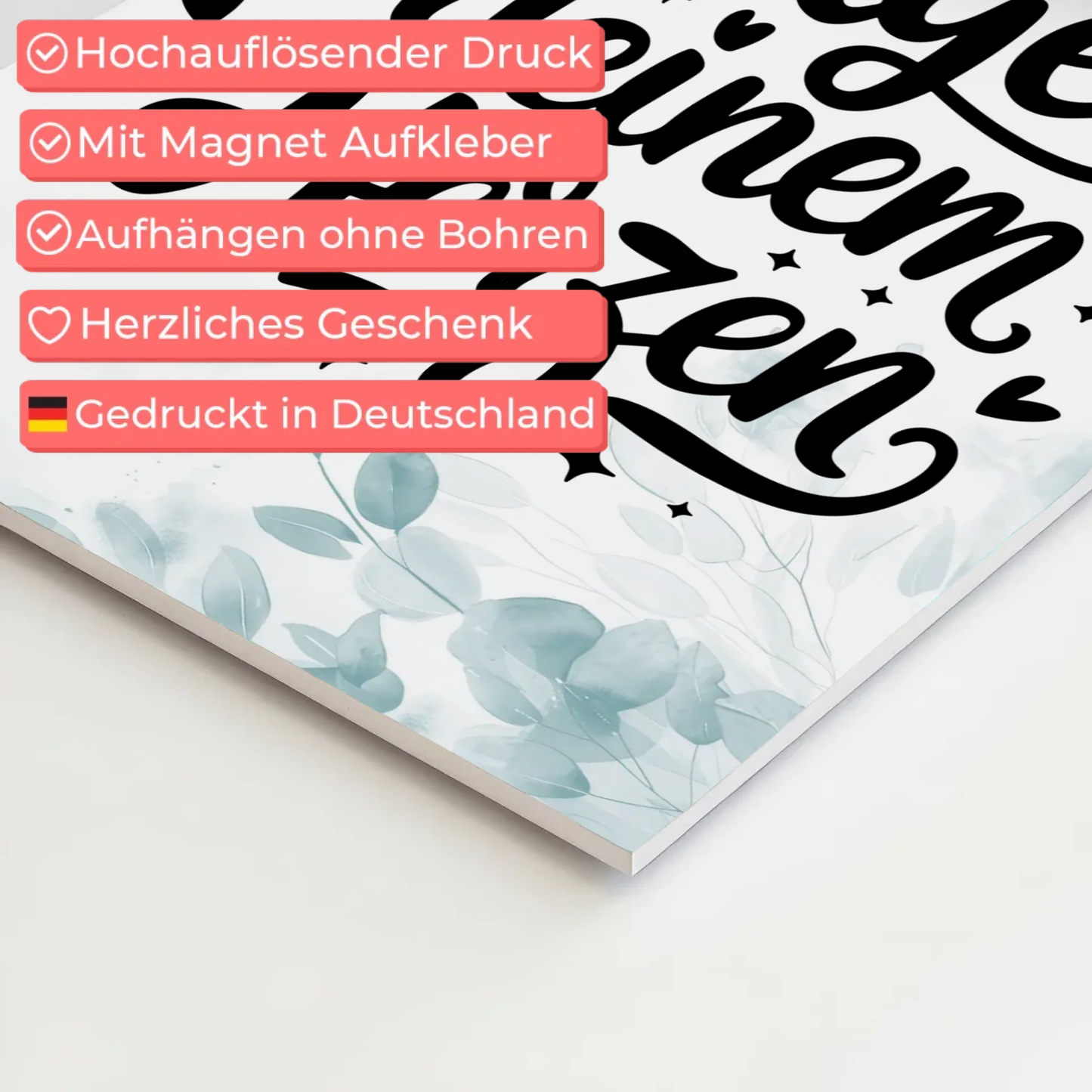 Sprüche Poster Magentisch Folge deinem Herzen Geschenk