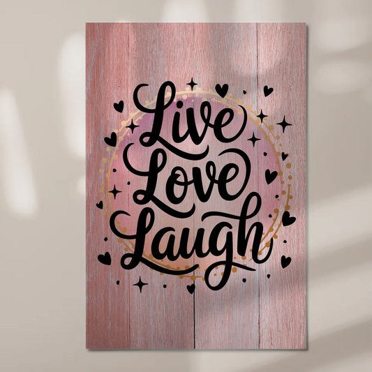 Magnet Poster mit Spruch Live Love Laugh Geschenkidee