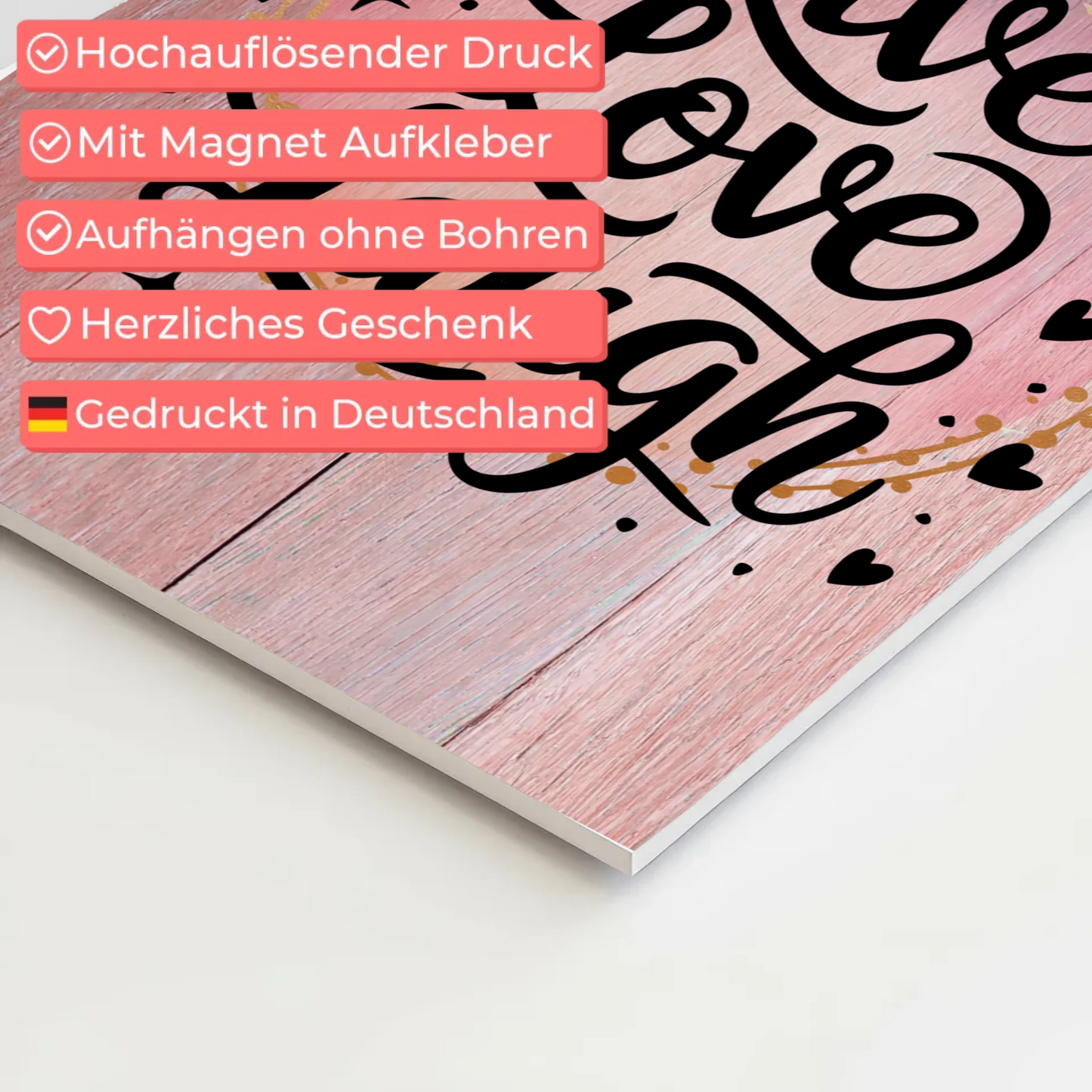 Magnet Poster mit Spruch Live Love Laugh Geschenkidee