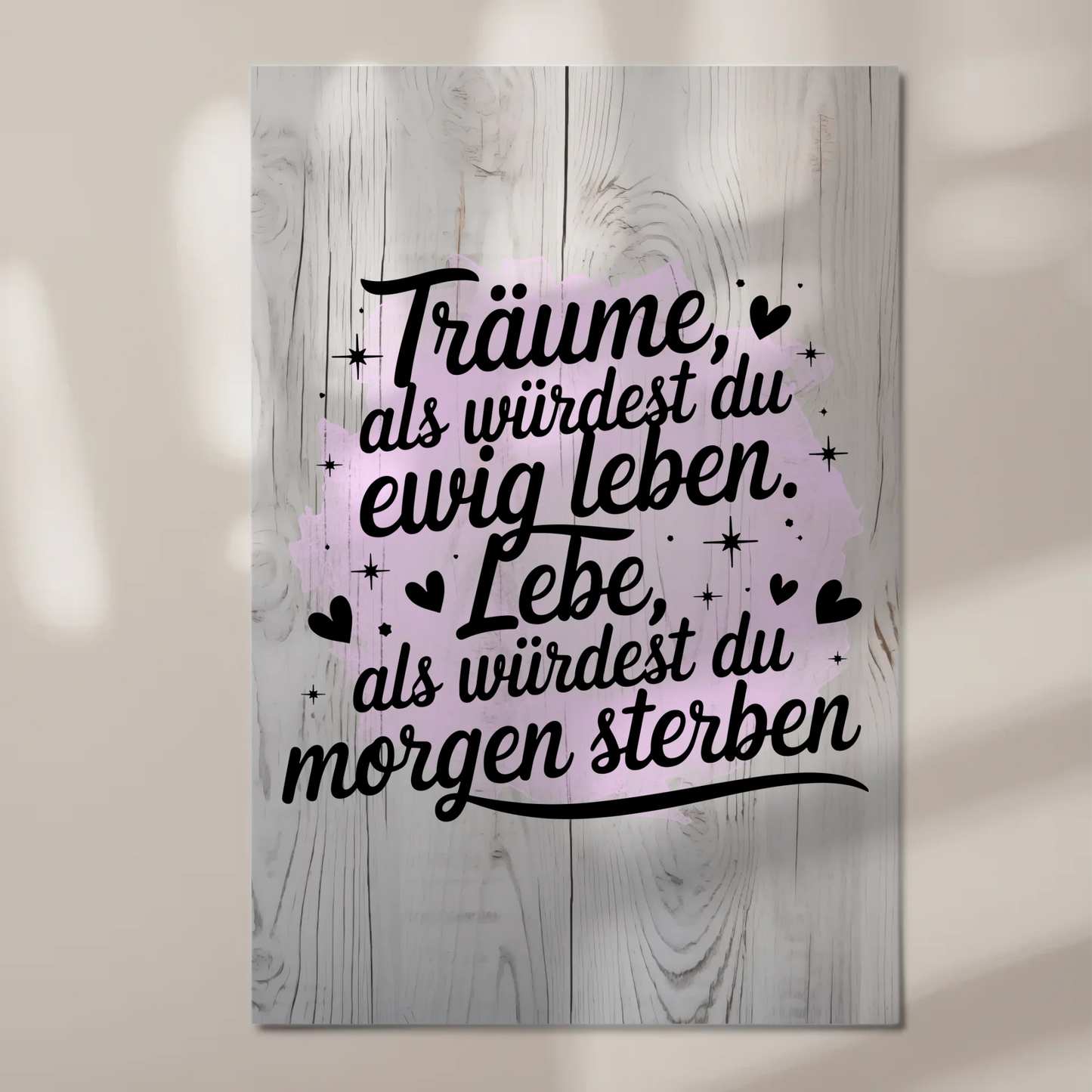 Spruch Fotoboard Magnet Wandbild Träume Lebe Zitat